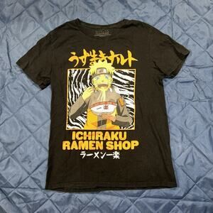 Naruto Shippuden Collection Mens M Shirt Ichiraku Ramen Shop Black Graphic Tee